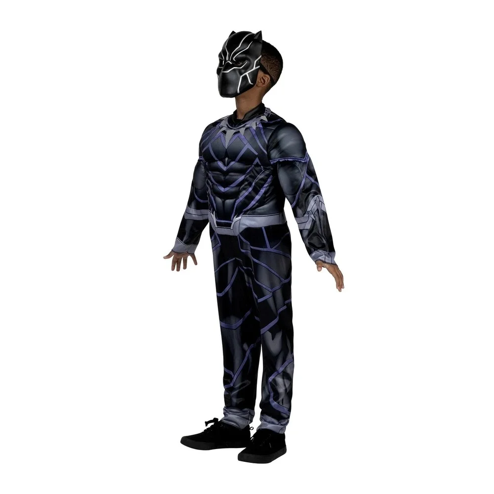 Marvel Black Panther Costume Kids Medium 8 Padded Jumpsuit Mask Jazwares